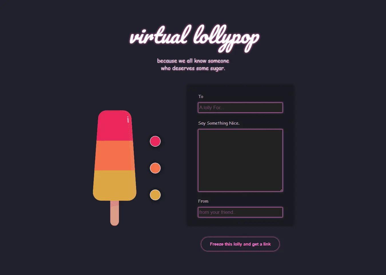 Gatsby Vitual Lolly App