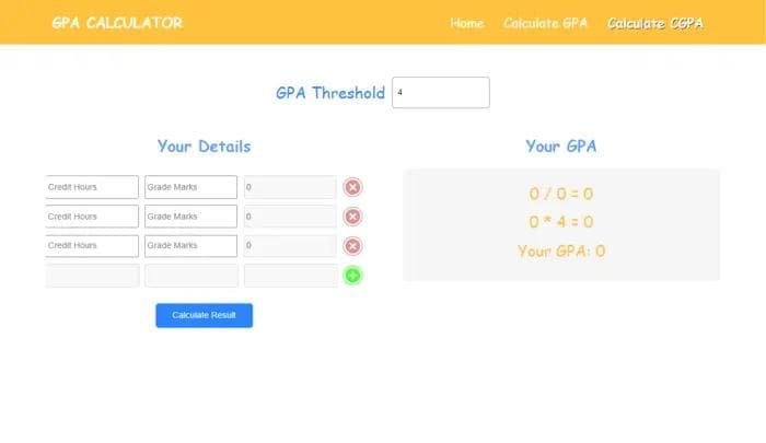 GPA and CGPA Calculator