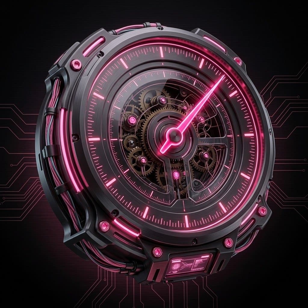 A precision dial with its mechanism exposed