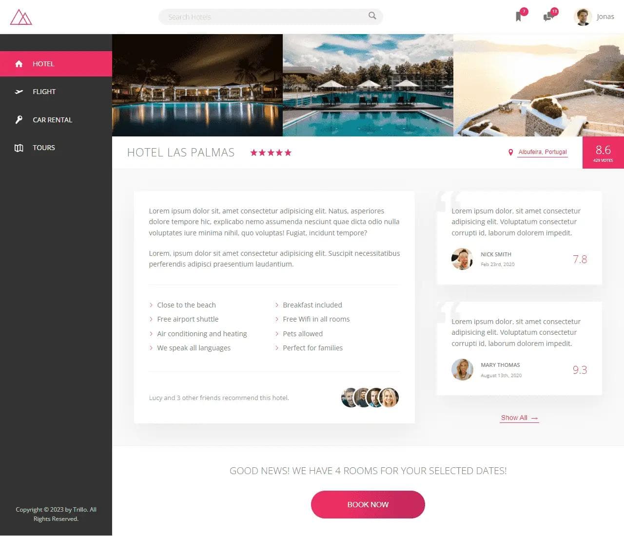 Trillo Hotel UI